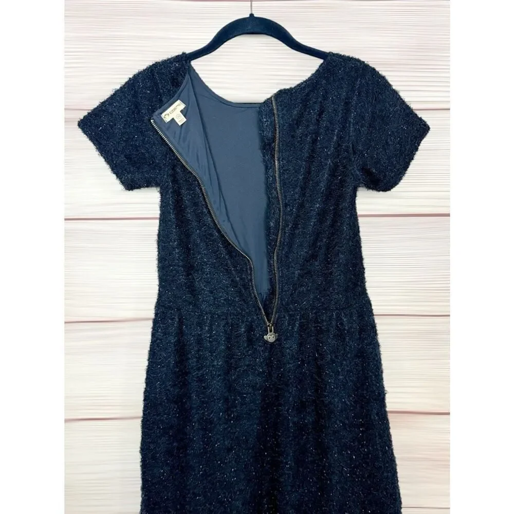 Appaman Girl's Kelsey Dress Navy Eyelash Knit Sparkly Textured Party Size 14